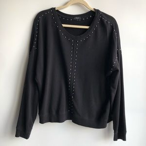 RAILS Wilson Studded Black Pullover Sweatshirt